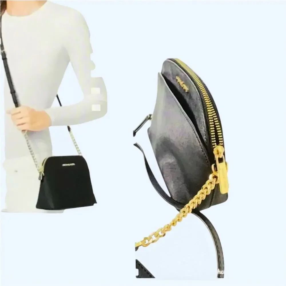 Michael Kors Black Leather Crossbody Handbag